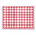 Mantel individual papel gofrado vichy cuadros rojo y blanco 30x40 cm