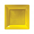 Plato cuadrado plástico amarillo 21x21 cm
