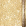 Camino de mesa de fibra aspecto tisú oro rollo 30cm x 10m