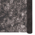Camino de mesa de fibra aspecto tisú negro rollo 30cm x 10m