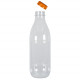 Botella reutilizable plástico transparente 1L con tapón rosca
