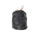 Bolsa de basura negra de 50 L con cordones